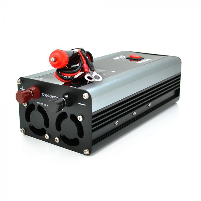 
					Інвертор напруги AEV4000W, 12/220V з апроксимованою синусоїдою, 2 універсальні розетки, 1*USB (DC:5V/2.4A), крокодили + прикурювач, Q20