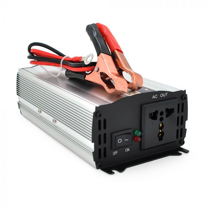 
					Інвертор напруги CJ-500Q (DC:250W), 12/220V з апроксимованою синусоїдою, 1 універсальна розетка, крокодили, BOX