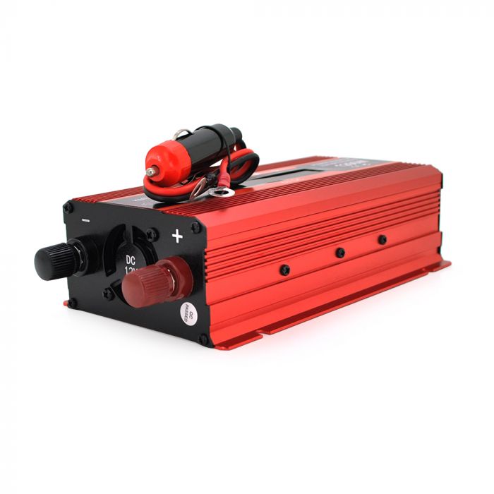 
					Інвертор напруги KME1200W (DC:600W), 12/220V з апроксимованою синусоїдою, 2 універсальні розетки, 1*USB (DC:5V/2A), крокодили+дроти, Q20