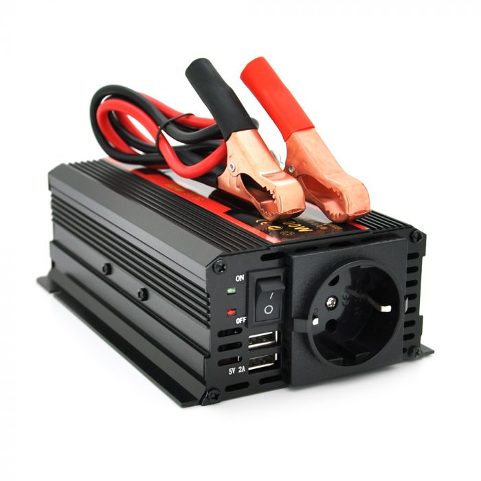 
					Інвертор напруги CARMAER1500W, 12/220V з апроксимованою синусоїдою, 1Shuko, 2*USB (DC:5V/2A), крокодили+ прикурювач, Q20