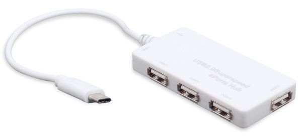 Адаптер Пристрій USB Hub Maxxter HC-204 Type-C на 4 порта USB 2.0