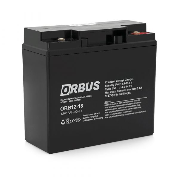 
					Акумуляторна батарея ORBUS  ORB1218 AGM 12V 18 Ah  (180 x76x167) 5 kg Q4/192