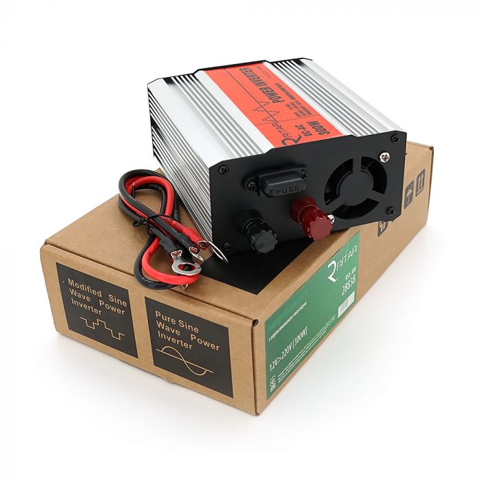 
					Інвертор напруги RITAR RSX-300, 12V/220V, 300W з апроксимувати синусоїдою, 1xShuko, 1xUSB, клемні дроти, BOX, Q20