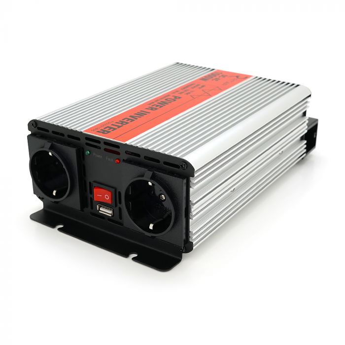 
					Інвертор напруги RITAR RSX-1000, 12V/220V, 1000W з апроксимувати синусоїдою, 2xShuko, 1xUSB, клемні дроти, BOX, Q8