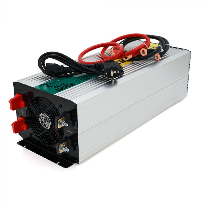 
					Інвертор напруги RITAR RSCU-4000, 12V/220V, 4000W з правільною синусоїдою, вбудований зарядний пристрій, 1xShuko, 1xUSB, клемні колодки, BOX, Q2