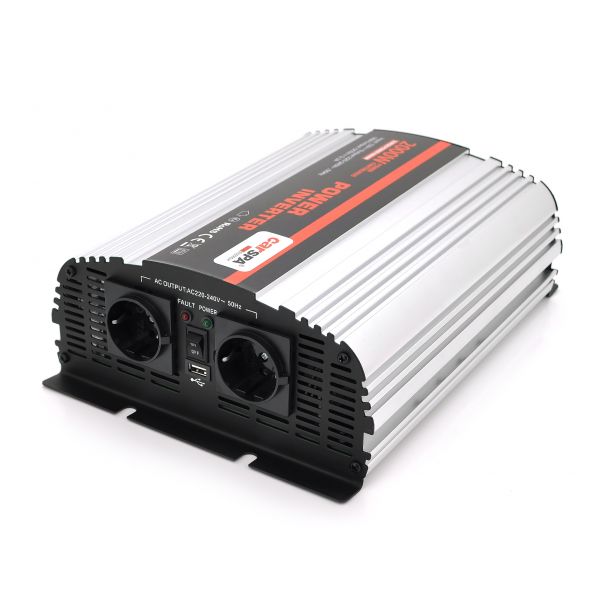 
					Інвертор напруги Carspa-2000-122 (2000Вт), 12/220V, approximated, 2Shuko, USB, клеми, Box Q4