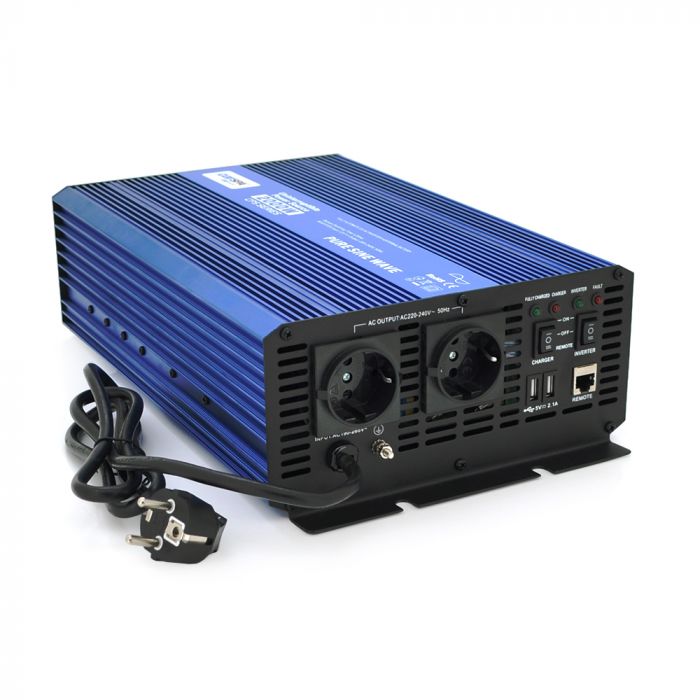 
					Інвертор напруги Carspa-СPS2000-122  (2000Вт), 12/220V,2xUSB, 2xShuko, клеми, Box.Q20