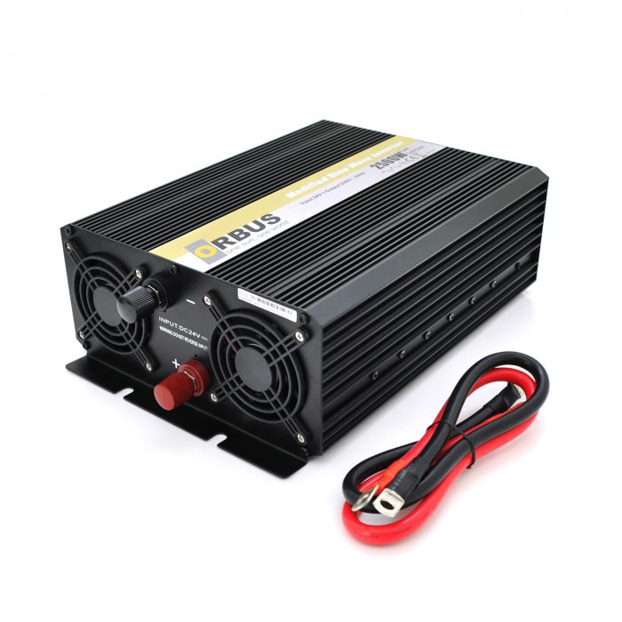 
					Інвертор напруги ORBUS ORMS24-2500 (2500Вт), 24/220V, approximated, 2 Shuko, клемні дроти, 6 запобіжників, Box.Q20