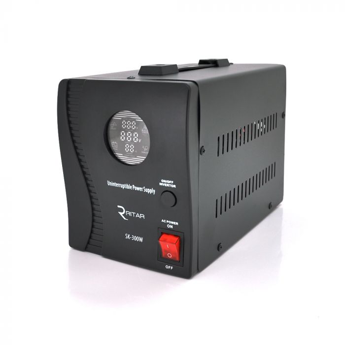 
					ДБЖ з правильною синусоїдою Ritar SK-500VA (300W), DC:145-275V, LED-дисплей, 1Shuko socket, 12V під зовнішню батарею, струм заряду 10/15А, Q4
