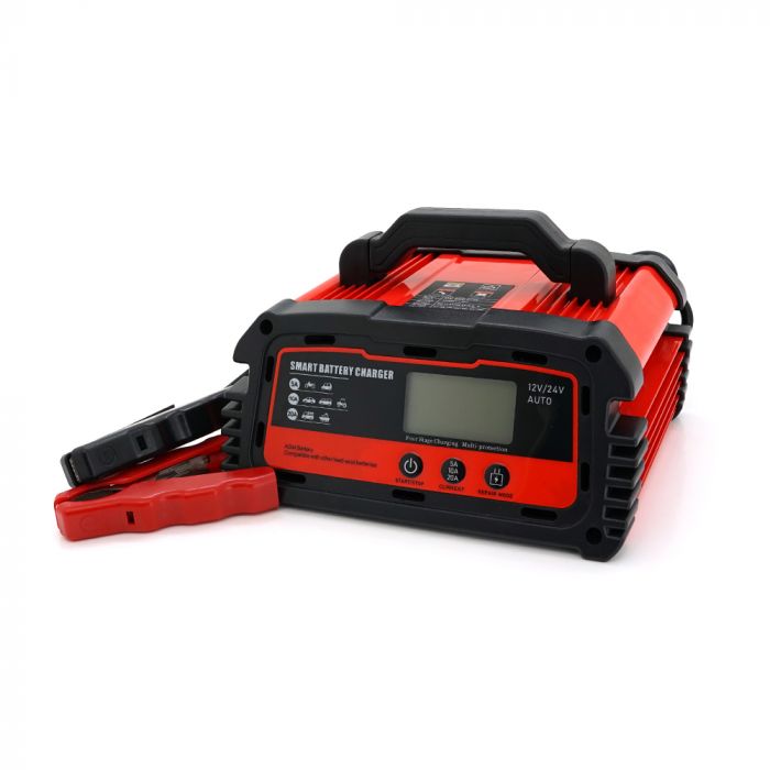 
					Автоматичний ЗП для акумулятора DEMUDA 12V/24V (WET, AGM, GEL), AC110/220V, DC14,8В/29,6В, Струм заряду 12V/20A, 24V/10A, LCD, затискачі