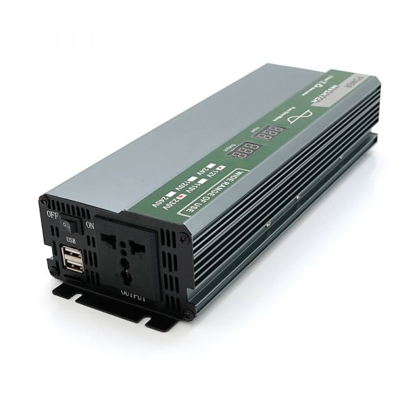 
					Інвертор напруги Demuda DMDPSW-800W, 12V/220V, 800W з правильною синусоїдою, 1 універсальна розетка, 2 USB, клемні дроти, Q20