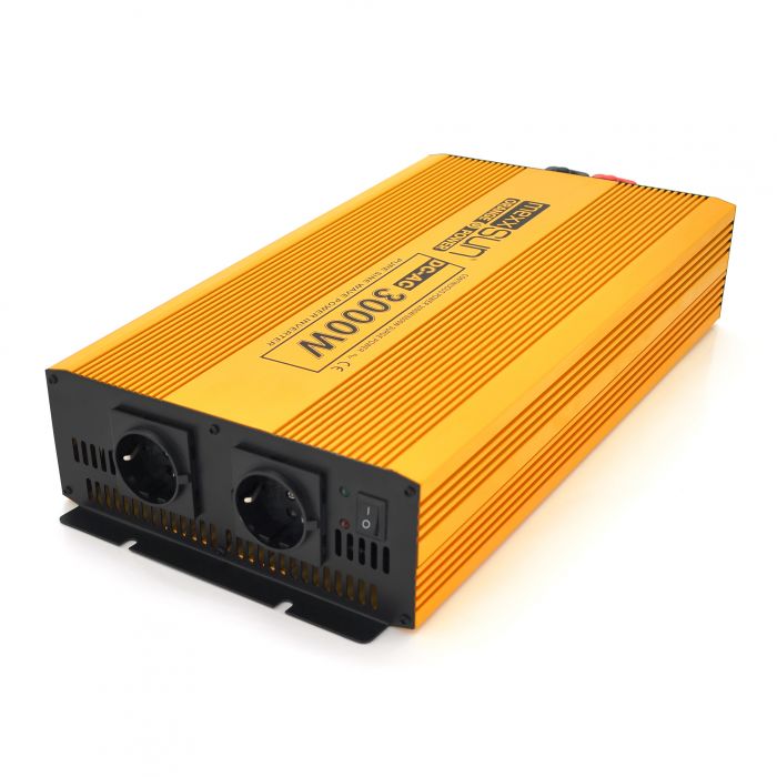
					Інвертор напруги Mexxsun MXSPSW-3000, 24V/220V, 3000W з правильною синусоїдою, 2 Shuko, клемні дроти