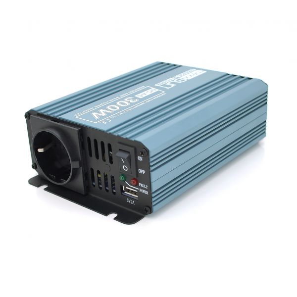 
					Інвертор напруги Mexxsun MXS-300, 12V/220V, 300W з модифікованою синусоїдою, 1 Shuko, клемні дроти, Q12