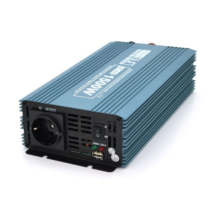 
					Інвертор напруги Mexxsun MXS-1500, 12V/220V, 1500W з модифікованою синусоїдою, 2 Shuko, клемні дроти, Q6