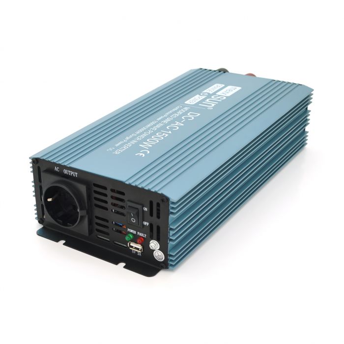 
					Інвертор напруги Mexxsun MXS-1500, 24V/220V, 1500W з модифікованою синусоїдою, 2 Shuko, клемні дроти, Q4