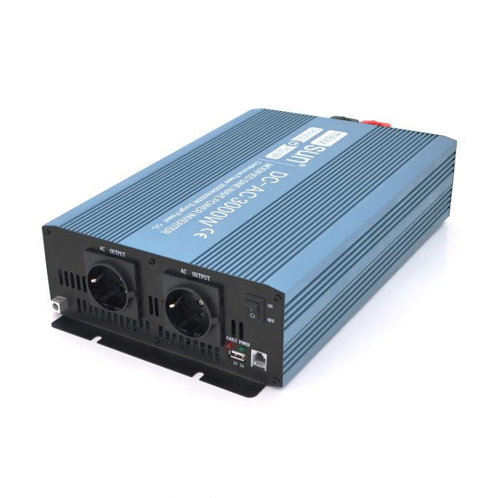 
					Інвертор напруги Mexxsun MXS-3000, 24V/220V, 3000W з правільною синусоїдою, 2 Shuko, клемні дроти, Q2