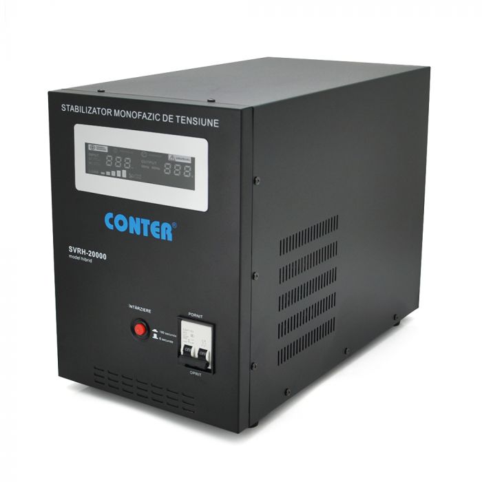 
					Стабілізатор напруги релейний Conter SVRH-20000VA/14000W однофазний, напольного монтажу, LED дисплей, DC150-270V, AC230±8%, 2*Shuko, Q4