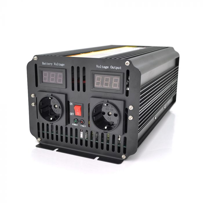 
					Інвертор напруги POWERMASTER, 24V/220V, 2000W з модифікованою синусоїдою, 2 Shuko, клеми