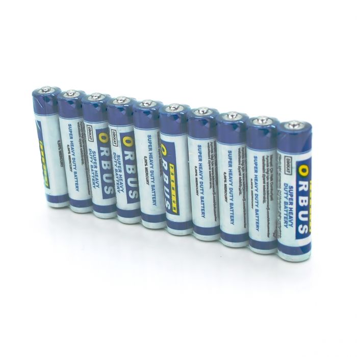 
					Батарейка сольова Orbus Zinc Carbon 1.5V AAA/LR03, 10 штуки shrink