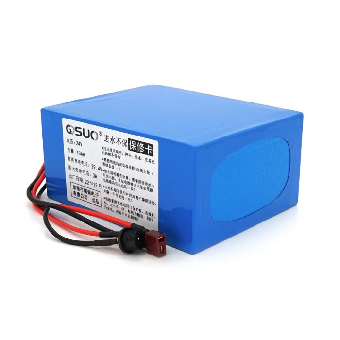 
					Акумуляторна батарея літієва QiSuo 24V 18A з елементами Li-ion 18650, DC: 5.5x2.1мама + роз'єм T-2HQмама