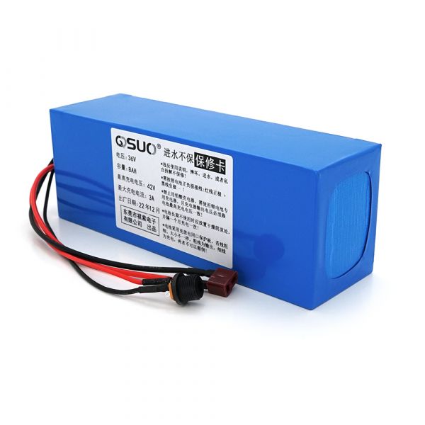 
					Акумуляторна батарея літієва QiSuo 36V 8A з елементами Li-ion 18650, DC: 5.5x2.1мама + роз'єм T-2HQмама