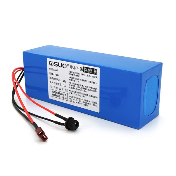 
					Акумуляторна батарея літієва QiSuo 36V 10A з елементами Li-ion 18650, DC: 5.5x2.1мама + роз'єм T-2HQмама