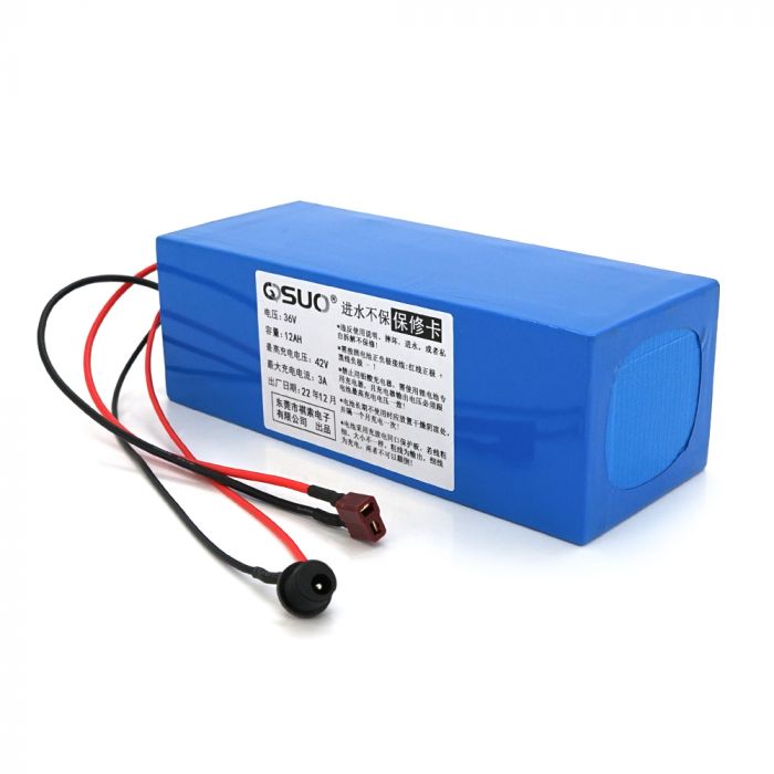 
					Акумуляторна батарея літієва QiSuo 36V 12A з елементами Li-ion 18650, DC: 5.5x2.1мама + роз'єм T-2HQмама