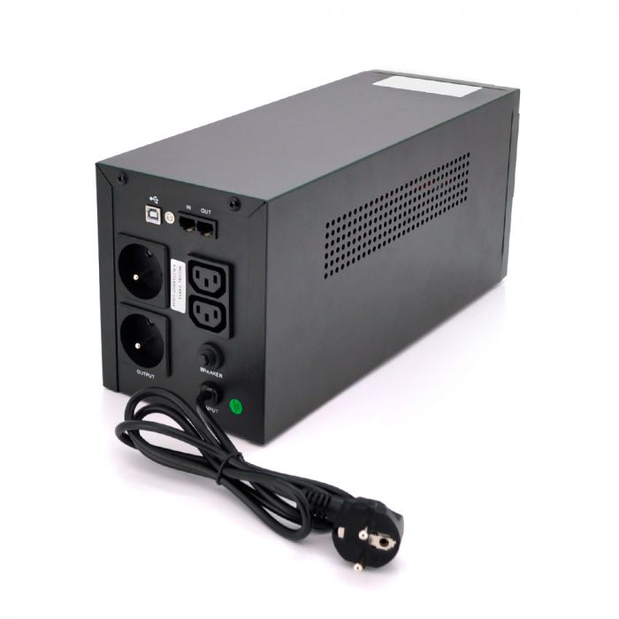 
					ДБЖ Qoltec QLT2000 (1200W) LCD, AVR, USB, 3st, 2xSCHUKO socket, 2x12V9Ah, metal Case Q1