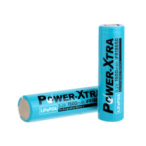 
					Літій-залізо-фосфатний акумулятор LiFePO4 Power-Xtra IFR18650 1500mah 3.2V, BLUE