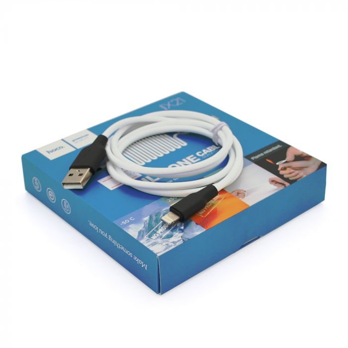 
					Кабель Hoco X21 Silicone, Lightning-USB, 2.4A, White, довжина 1,2 м, BOX