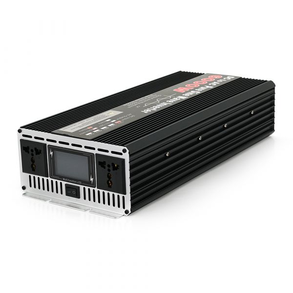 
					Інвертор напруги YOSO з правильною синусоїдою, 6000W, 12/220V-3000W, 2 універсальні розетки, LED Display, затискачі, клемні дроти, Q6