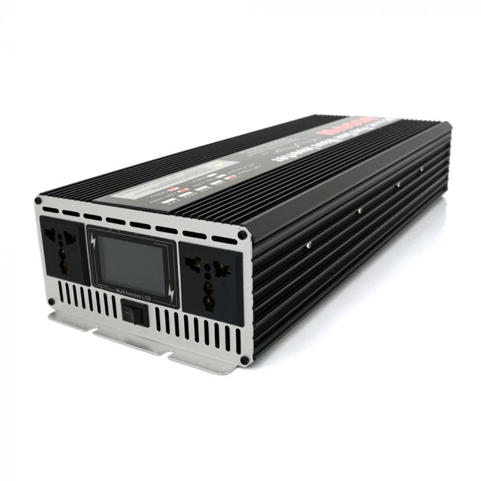 
					Інвертор напруги YOSO з правильною синусоїдою, 8000W, 12/220V-4000W, 2 універсальні розетки, LED Display, затискачі, клемні дроти, Q4