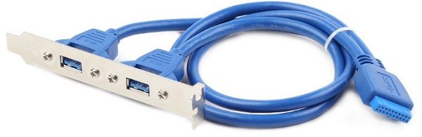 Адаптер USB розетка на кронштейні Cablexpert CC-USB3-RECEPTACLE, довжина шнура 45см