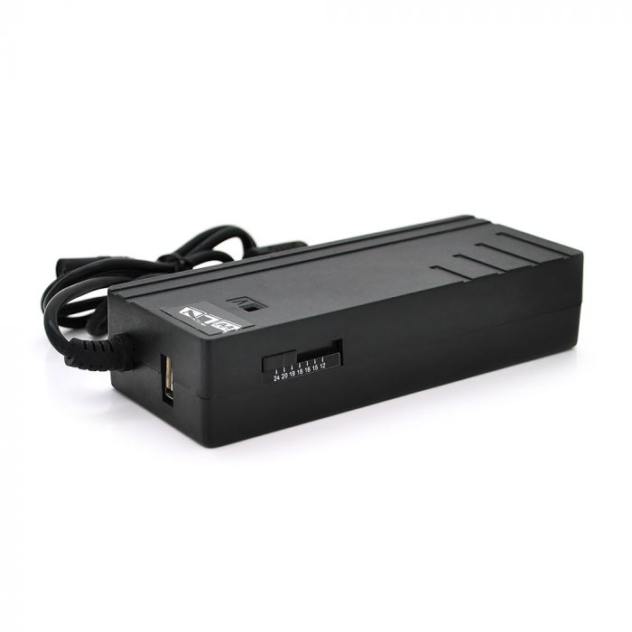 
					Універсальний БП 30W, USB 5V 3A, 12/15/16/18/19/20/22/24 Max 6A, корпус - пластмаса, 5 Г-подібних роз'ємів + кабель живлення, OEM