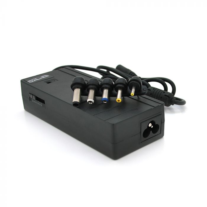 
					Універсальний БП 30W, USB 5V 3A, 12/15/16/18/19/20/22/24 Max 6A, корпус - пластмаса, 5 Г-подібних роз'ємів + кабель живлення, OEM