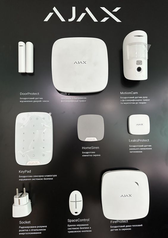 
					Стенд Ajax white ( DoorProtect /Hub 2 /MotionCam / KeyPad /HomeSiren /LeaksProtect /Socket /SpaceControl /FireProtect )