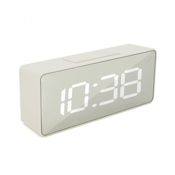 
					Електронний годинник VST-886Y Дзеркальний дисплей, будильник, живлення від кабелю USB, White