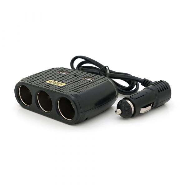 
					АЗУ розгалужувач Olesson 1512, 12V-3*12V+2*USB, Black, Blister