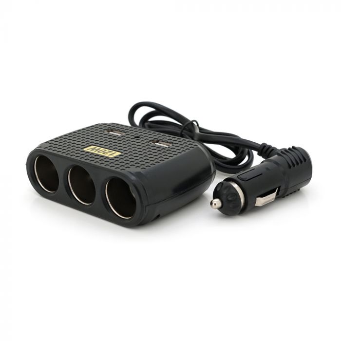 
					АЗУ розгалужувач Olesson 1512, 12V-3*12V+2*USB, Black, Blister