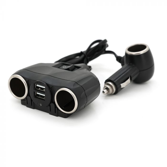 
					АЗУ розгалужувач Olesson 1630, 12V-3*12V+2*USB, Black, Blister