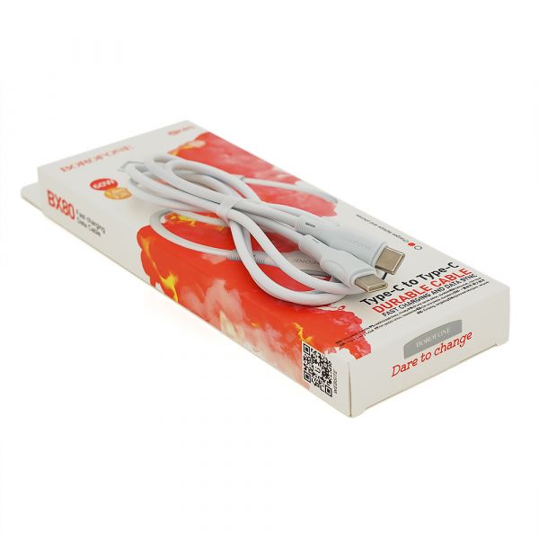 
					Кабель Borofone BX80, Type-C-Type-C, 3A, довжина 1м, White, BOX