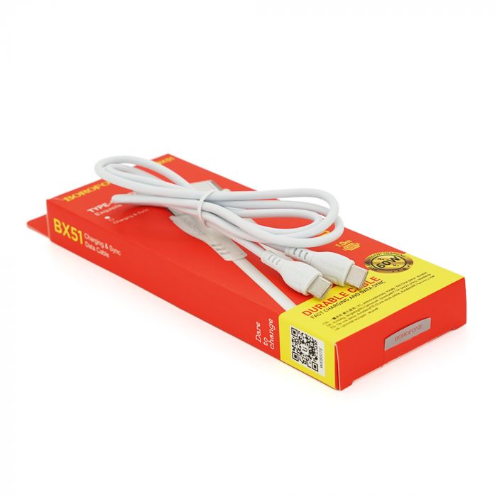 
					Кабель Borofone BX51, Type-C-Type-C, 3A, довжина 1м, White, BOX