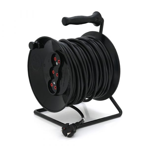 
					Подовжувач на котушці RITAR VN 25м (ПВС 2*1,5), 3 гнізда без контакту, контактна група - латунь, до 3кВт