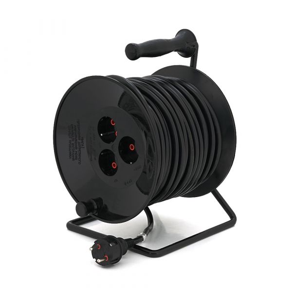 
					Подовжувач на котушці RITAR VN 30м (КГтп 3*2,5), 3 гнізда із заземлюючим контактом, контактна група - латунь, до 4кВт