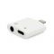 
					Перехідник KIN KY-178 Lighting(M) => Jack 3.5mm(F)+Lighting(F), White, Box