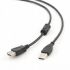 Кабель Cablexpert подовжувач USB - USB V 2.0 (M/F), 4.5 м, Феритовий фільтр, чорний (CCF-USB2-AMAF-15)