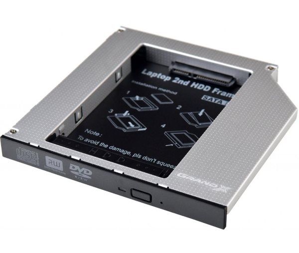 Адаптер-прехідник Grand-X HDC-27 для підключення HDD 2.5" -> notebook DVD/RW-Drive SATA3