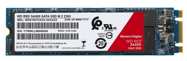 Твердотільний диск M.2  500GB Western Digital WD Red SA500 NAS   (SATA, 3D-NAND TLC, Read/Write 560/530MB/sec)  (WDS500G1R0B)