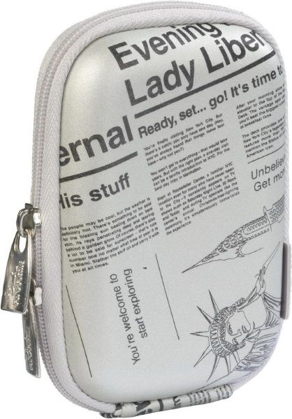 Сумка для фото-відео Riva case 7023 (PU) Silver newspaper для компактних камер, срібний
