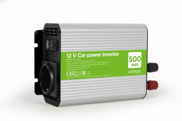 Автомобільний інвертор EnerGenie 500 W (EG-PWC500-01_) модифікована синусоїда